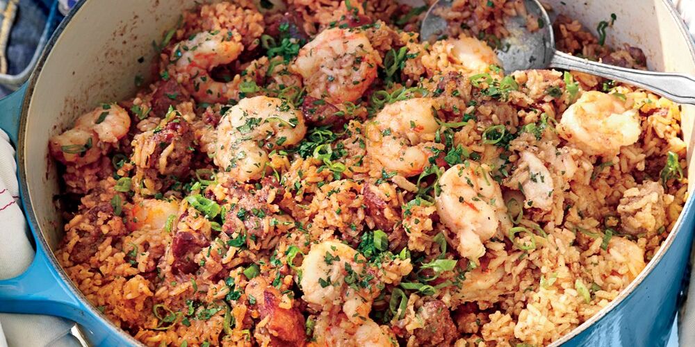 Креольская джамбалайя с креветками