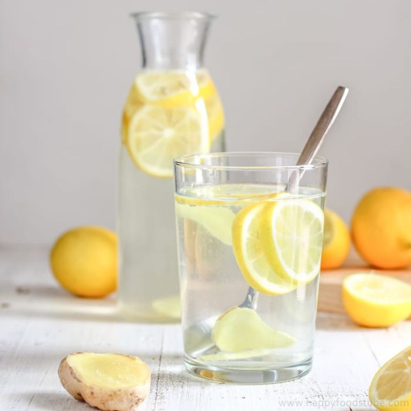 Вода с лимоном и имбирем